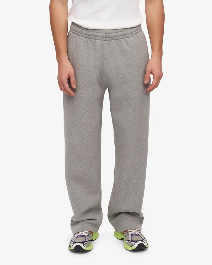 Jogginghose aus Bio-Baumwolle mit geradem Bein – meliertes Grau
