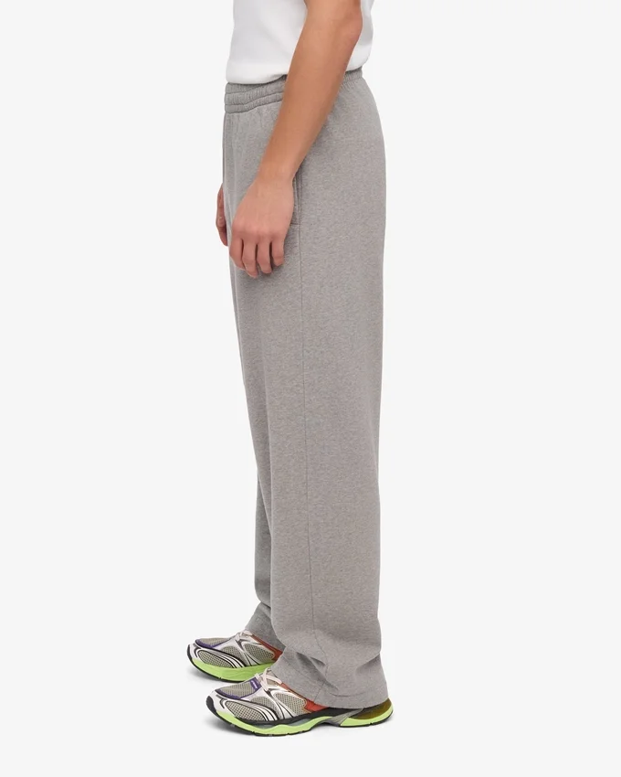Jogginghose aus Bio-Baumwolle mit geradem Bein – meliertes Grau