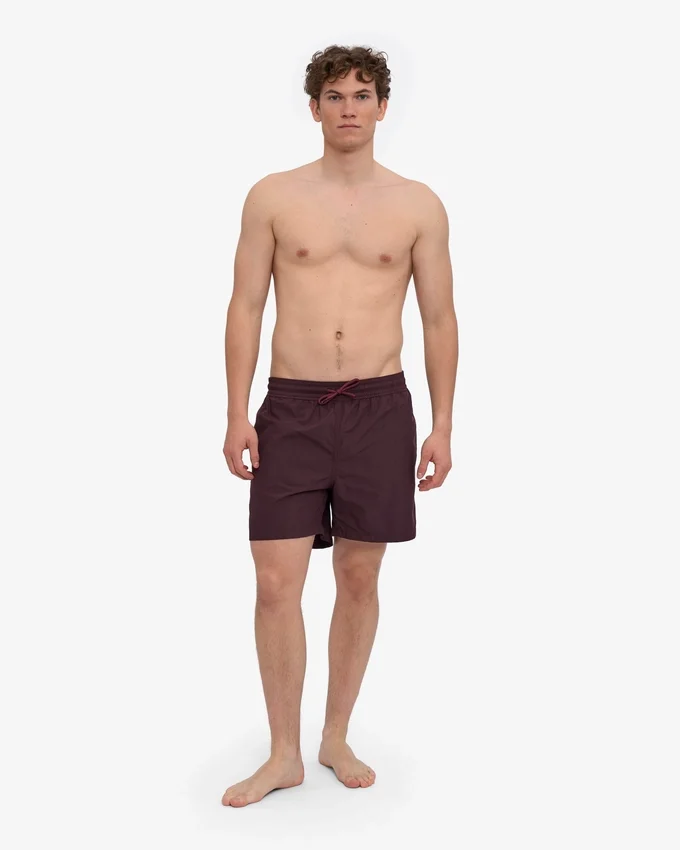 Klassische Badeshorts – Oxblood-Rot