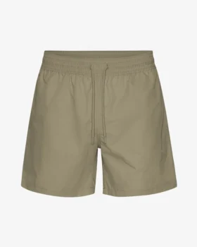 Klassische Badeshorts – Staubiges Oliv