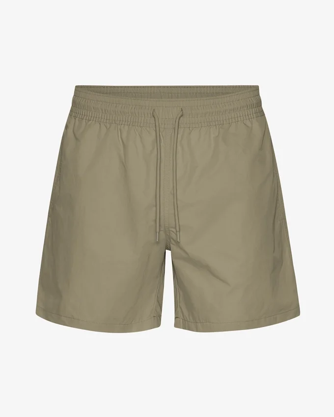 Klassische Badeshorts – Staubiges Oliv