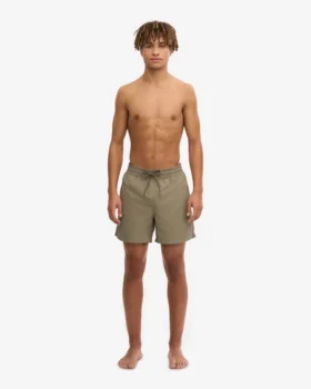 Klassische Badeshorts – Staubiges Oliv