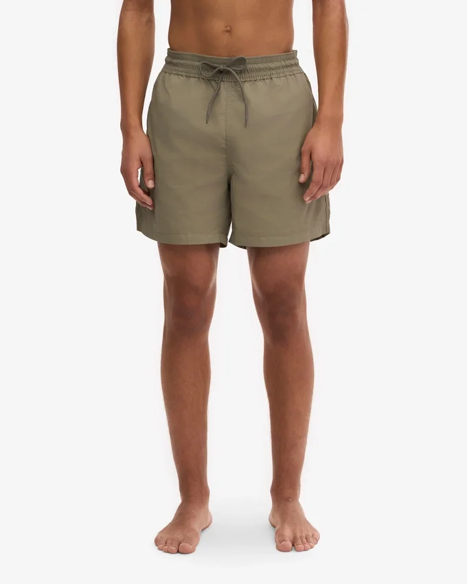 Klassische Badeshorts – Staubiges Oliv