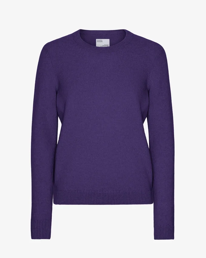 Klassischer Merinowoll-Pullover für Damen – Ultraviolett