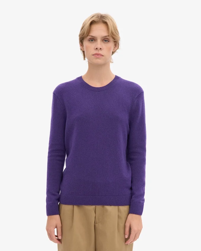 Klassischer Merinowoll-Pullover für Damen – Ultraviolett