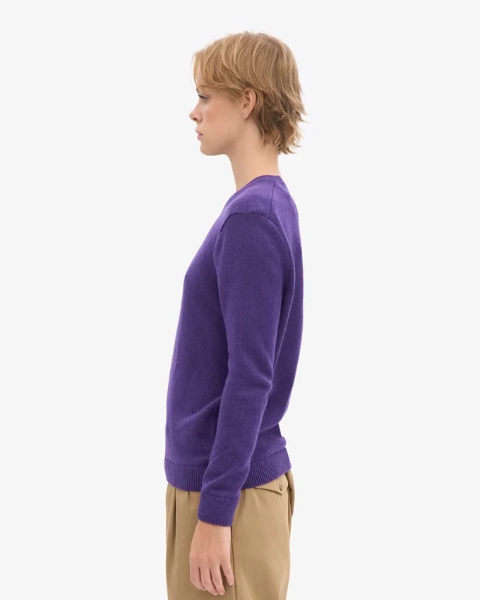 Klassischer Merinowoll-Pullover für Damen – Ultraviolett