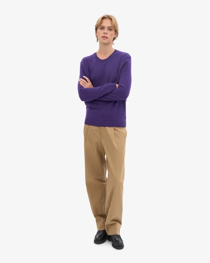 Klassischer Merinowoll-Pullover für Damen – Ultraviolett