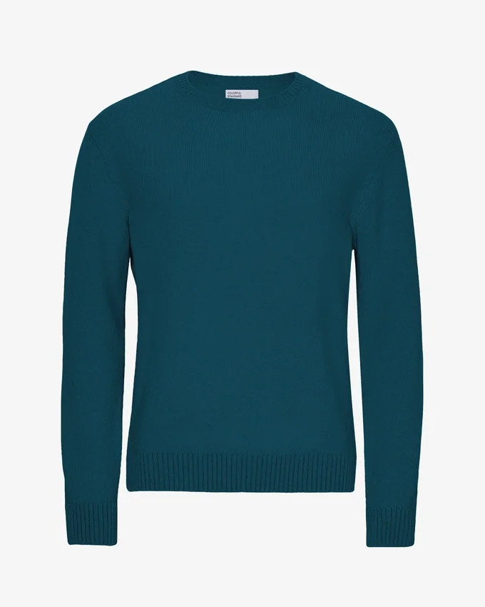 Klassischer Merinowoll-Pullover – Ozeangrün