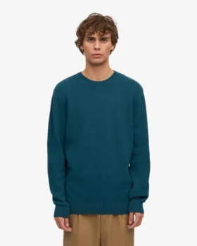 Klassischer Merinowoll-Pullover – Ozeangrün