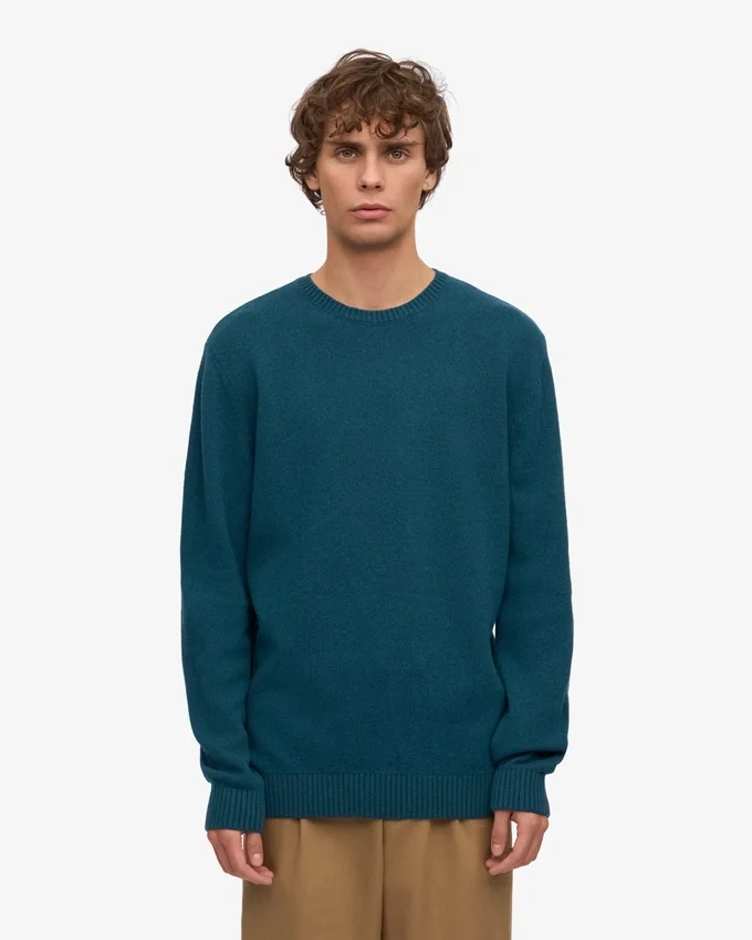 Klassischer Merinowoll-Pullover – Ozeangrün