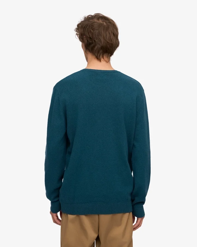 Klassischer Merinowoll-Pullover – Ozeangrün