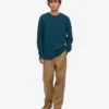 Klassischer Merinowoll-Pullover – Ozeangrün