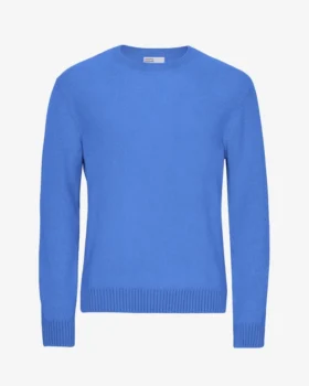 Klassischer Merinowoll-Pullover – Pazifikblau