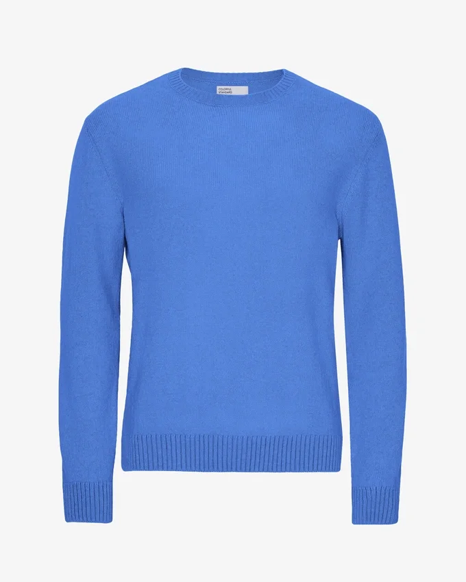 Klassischer Merinowoll-Pullover – Pazifikblau