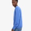 Klassischer Merinowoll-Pullover – Pazifikblau