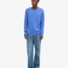 Klassischer Merinowoll-Pullover – Pazifikblau
