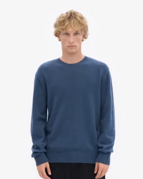 Klassischer Merinowoll-Pullover – Petrolblau