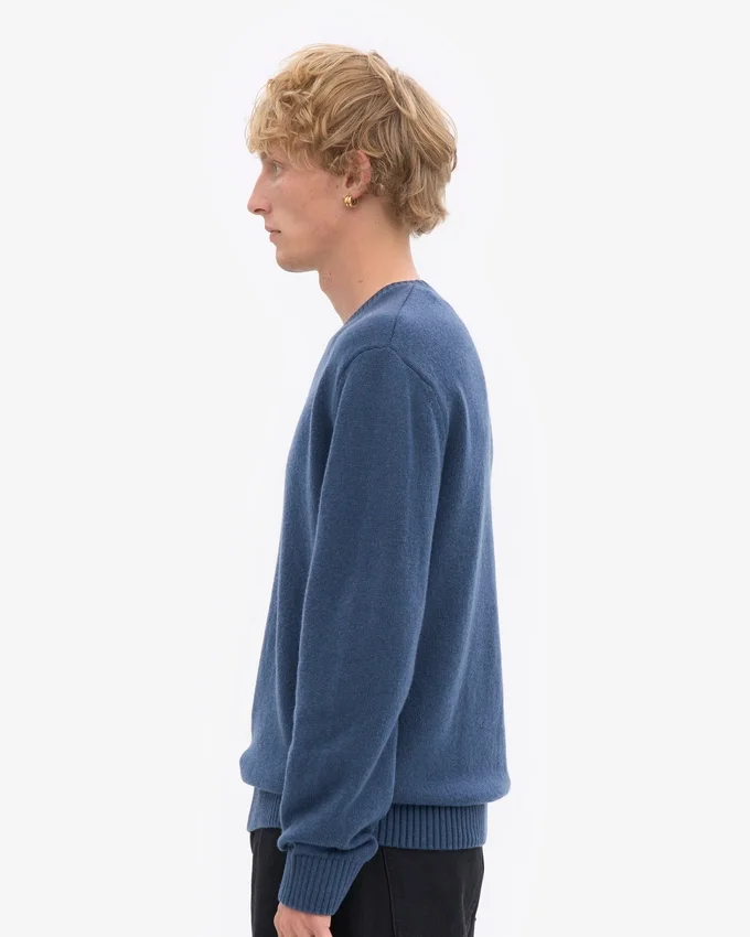 Klassischer Merinowoll-Pullover – Petrolblau