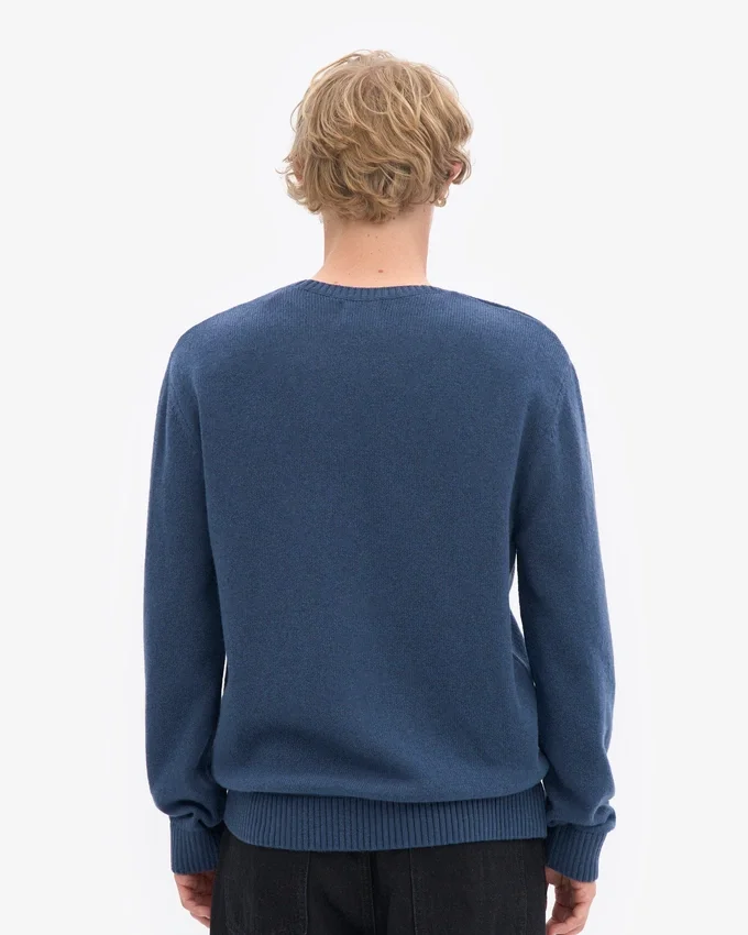 Klassischer Merinowoll-Pullover – Petrolblau