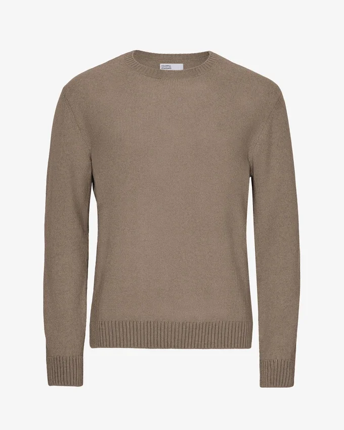 Klassischer Merinowoll-Pullover – Warmes Taupe