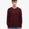 Klassischer Rundhalspullover aus Merinowolle – Oxblood-Rot