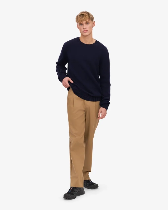 Klassisches Merinowoll-Shirt – Marineblau
