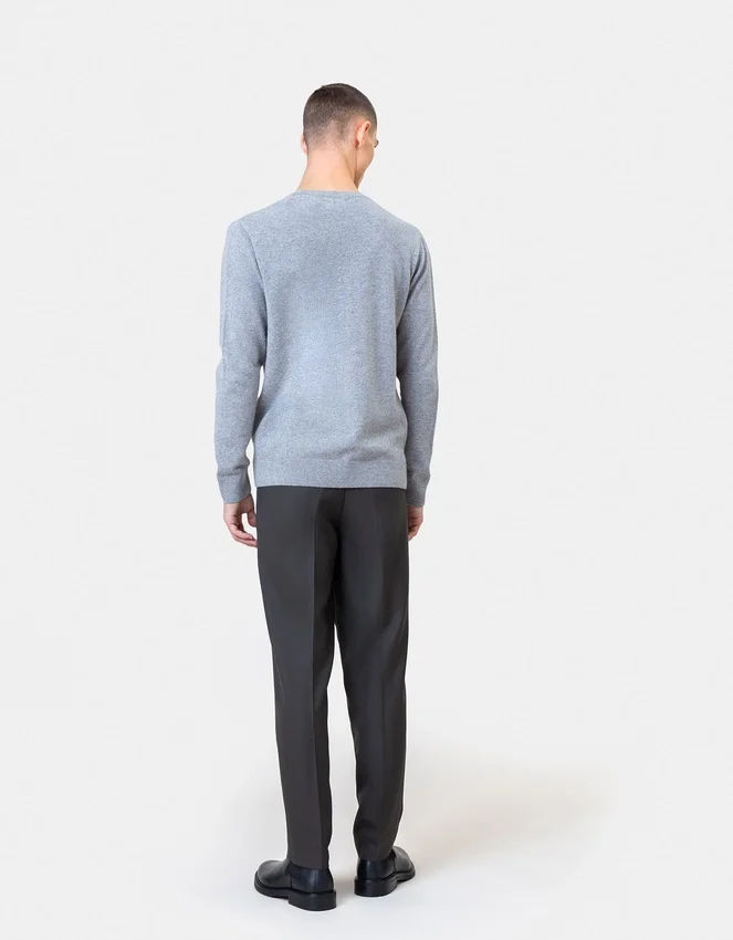 Leichter Merinowoll-Pullover – Lavagrau
