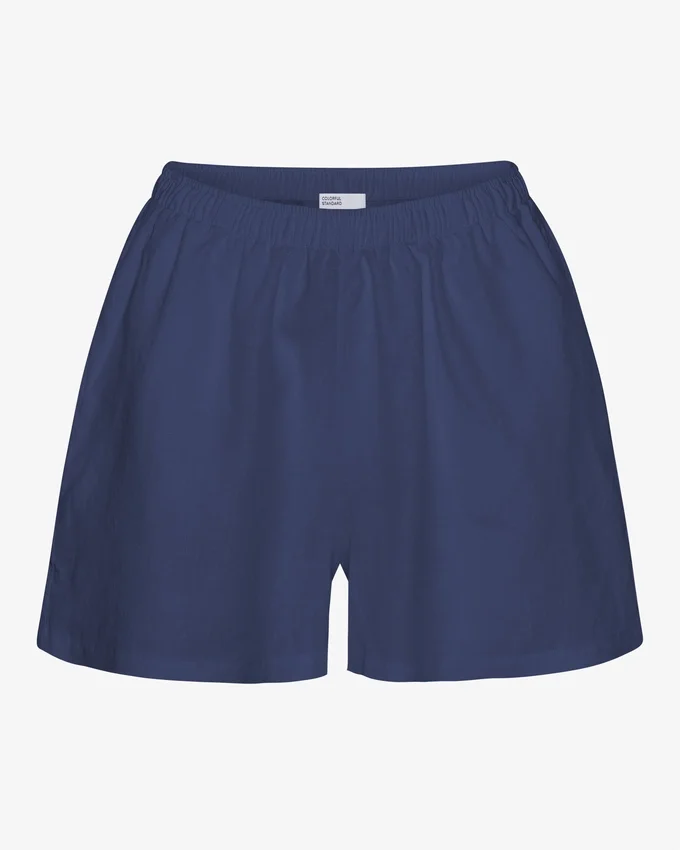 Leinen-Shorts – Petrolblau