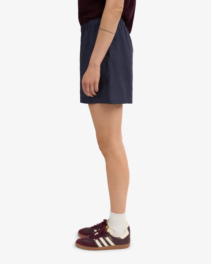 Leinen-Shorts – Petrolblau
