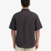 Leinenhemd mit kurzen Ärmeln – Lavagrau