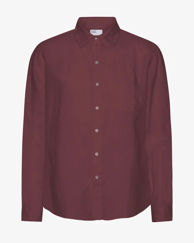 Leinenhemd – Oxblood-Rot