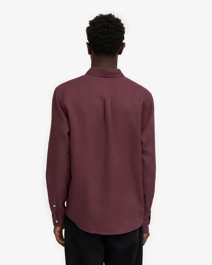 Leinenhemd – Oxblood-Rot