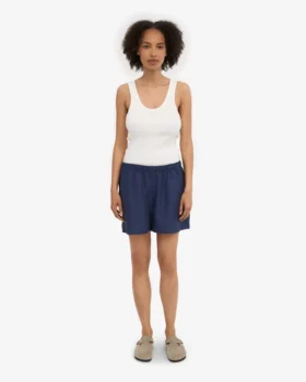 Leinenshorts – Marineblau