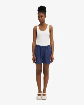 Leinenshorts – Marineblau