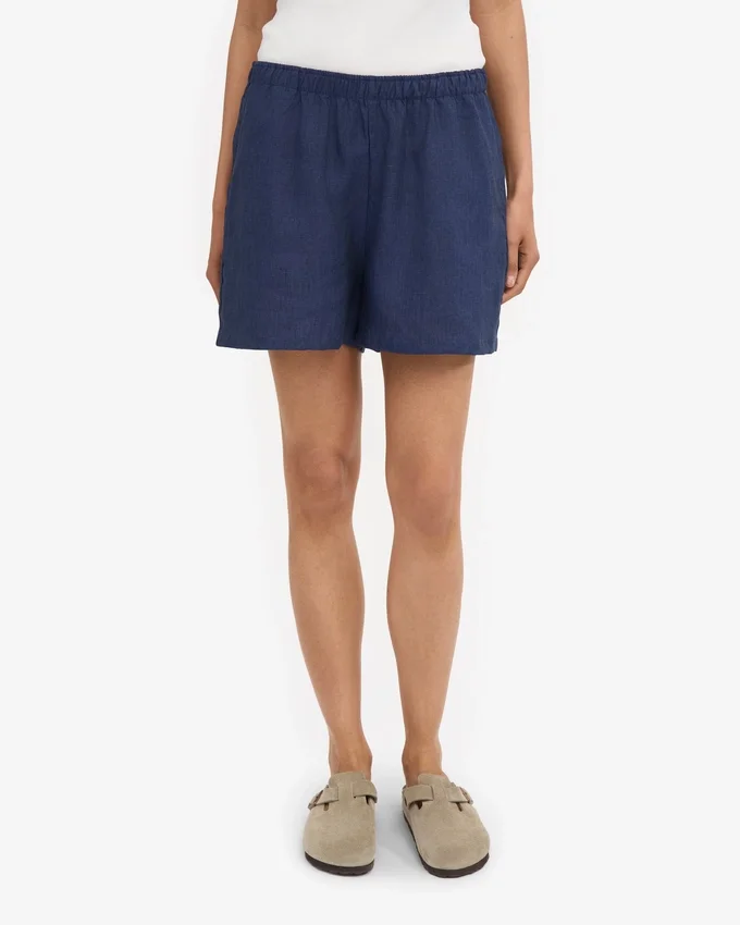 Leinenshorts – Marineblau