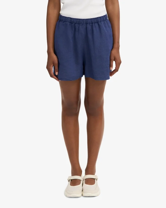 Leinenshorts – Marineblau