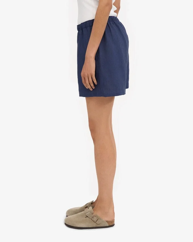 Leinenshorts – Marineblau