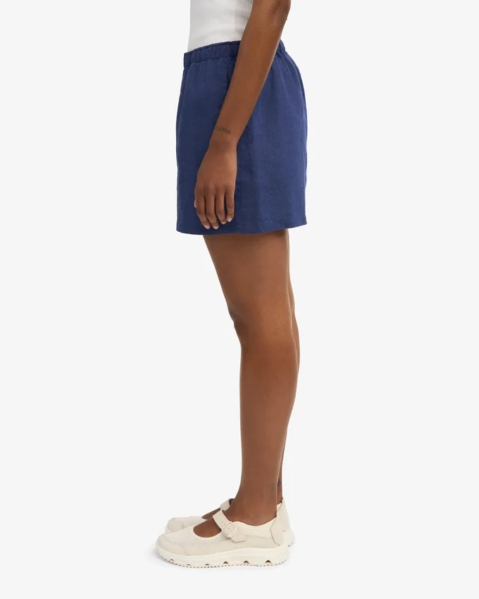 Leinenshorts – Marineblau