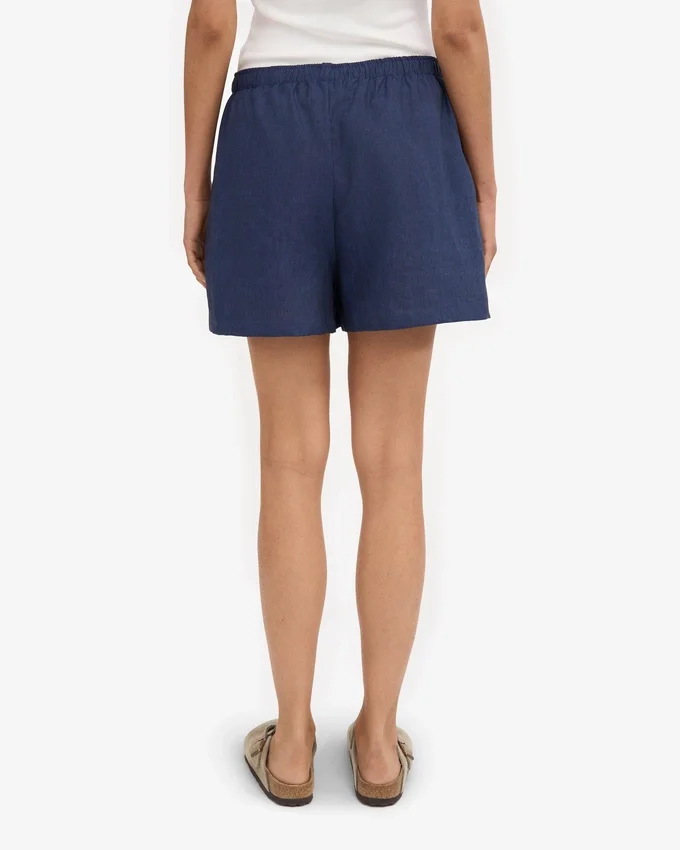 Leinenshorts – Marineblau