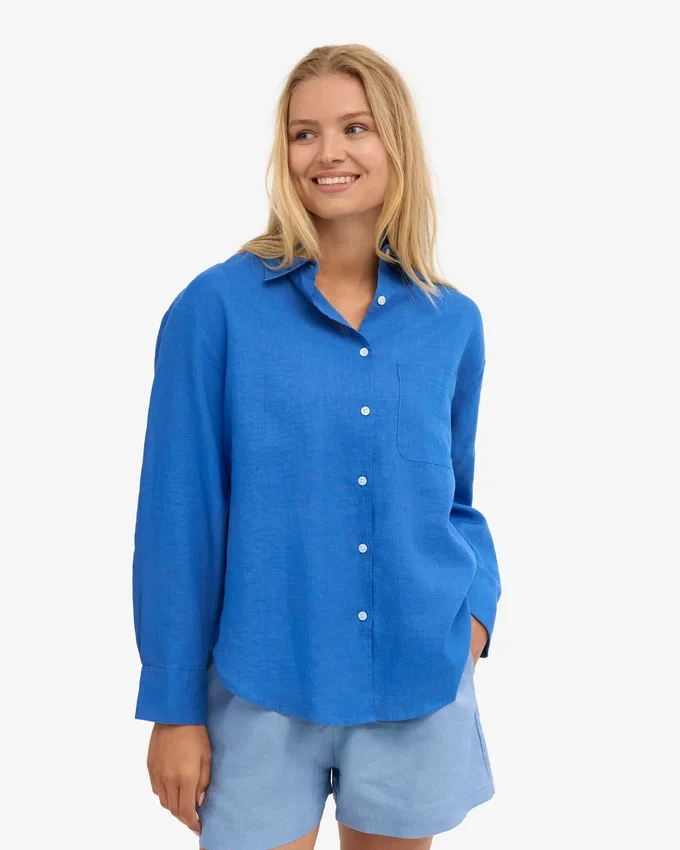 Leinenshorts – Meeresblau