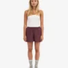 Leinenshorts – Oxblood-Rot