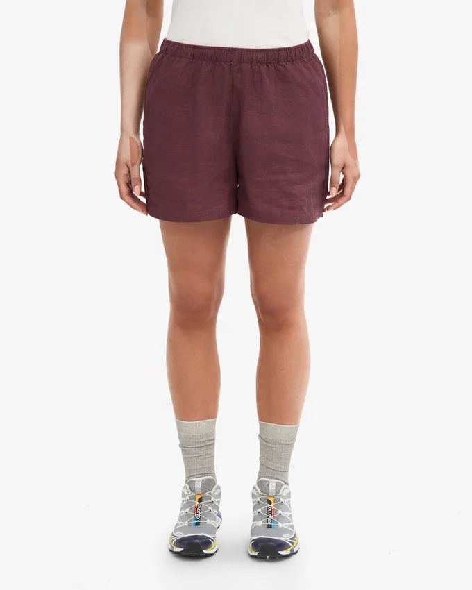 Leinenshorts – Oxblood-Rot