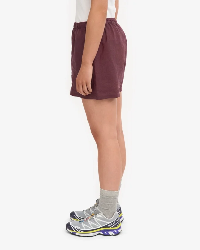 Leinenshorts – Oxblood-Rot