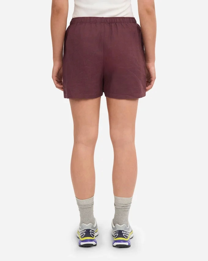 Leinenshorts – Oxblood-Rot