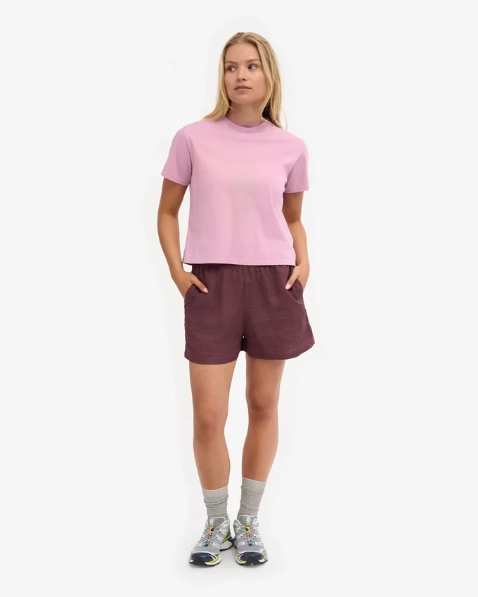 Leinenshorts – Oxblood-Rot