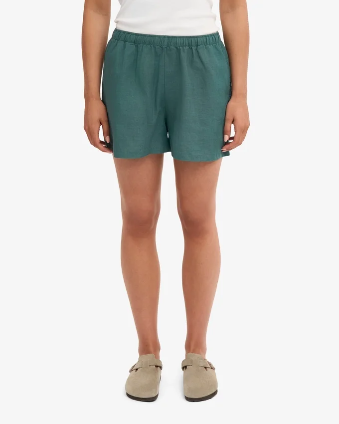 Leinenshorts – Ozeangrün