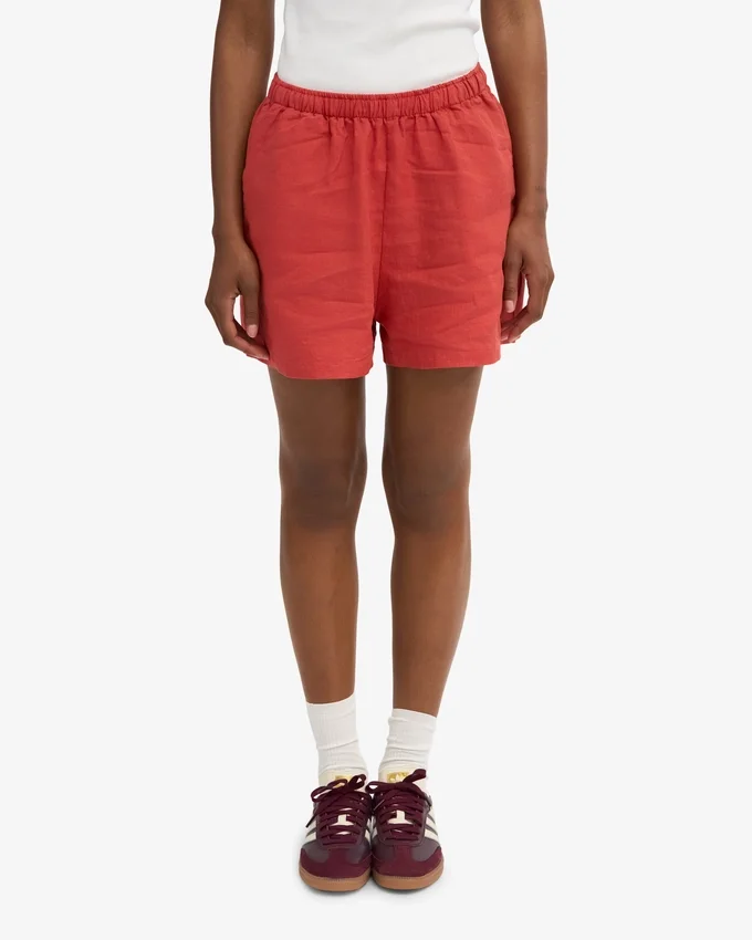 Leinenshorts – Red Tangerine