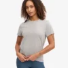 Light Organic Tee für Damen – Meliert-Grau