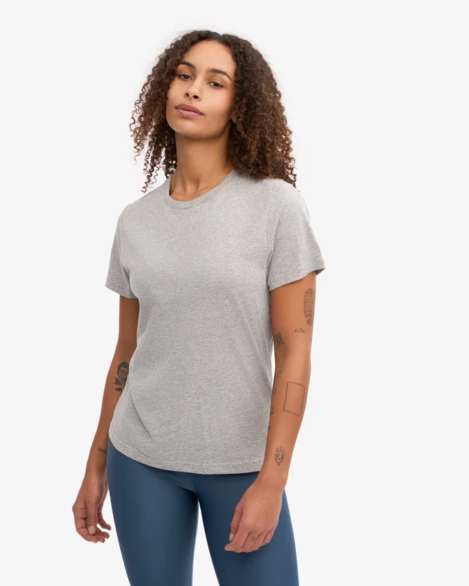 Light Organic Tee für Damen – Meliert-Grau