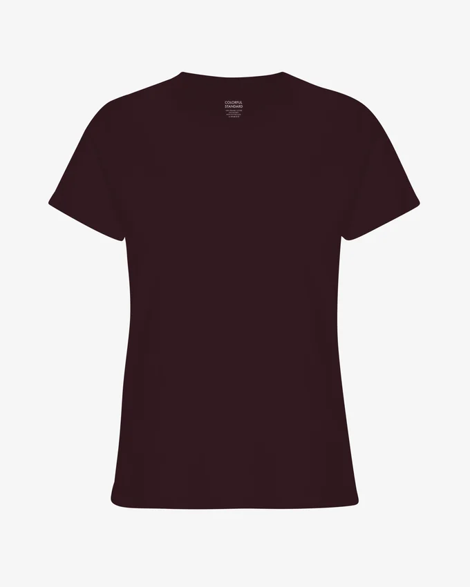 Light Organic Tee für Damen – Oxblood-Rot